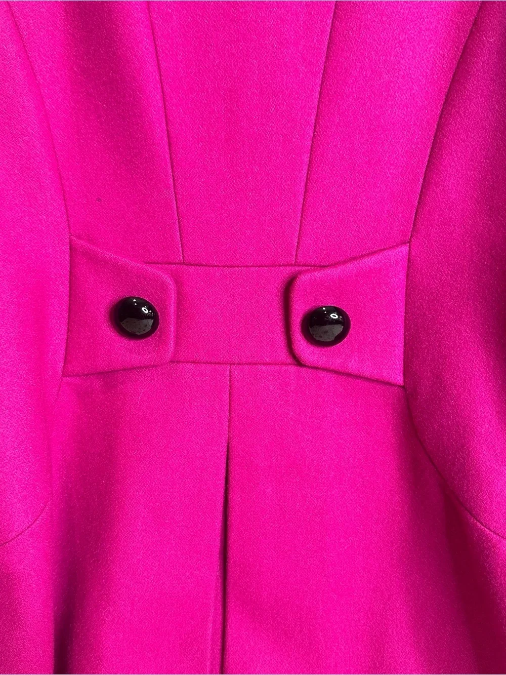 M. JULIAN WOMENS DOUBLE-BREASTED FUSCHIA WOOL COAT SIZE M - Picture 7 of 8